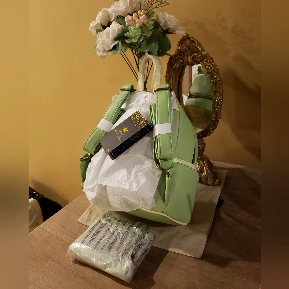 NWT! Disney X LoungeFly Princess and The Frog Tiara Mini Backpack & Wallet Set